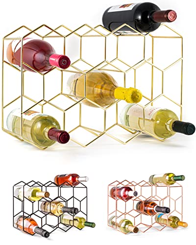 Gold tabletop best sale wine rack