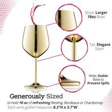 Carica l&#39;immagine nel visualizzatore di Gallery, Stainless Steel Wine Glasses - Set of 4_Gold
