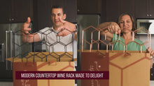 Load and play video in Gallery viewer, Gusto Nostro Countertop Wine Rack - Gold
